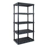 Gracious Living Knect-A-Shelf Black Plastic Shelving Unit