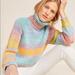 Anthropologie Sweaters | Anthropologie Rainbow Chunky Turtle Neck Sweater Size L | Color: Blue/Yellow | Size: L