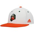 Men's adidas White Miami Hurricanes On-Field Baseball Fitted Hat
