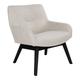 Fauteuil lounge en tissu pieds bois noir beige