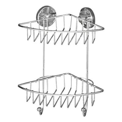 Eckregal Vacuum-Loc »Bari« 2 Etagen silbern - Befestigen ohne Bohren silber, Wenko