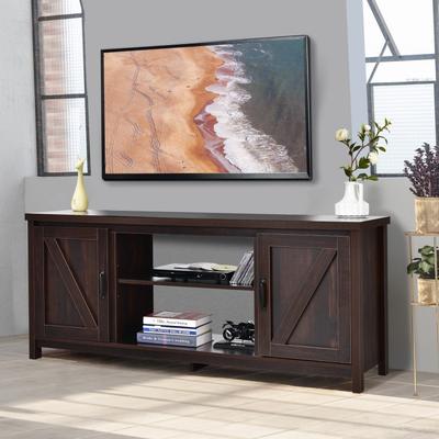 59 Inches TV Stand Media Console Center with Storage Cabinet - 59" x 16" x 25" (L x W x H)