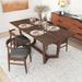 Ophelie Modern Solid Wood Walnut Dining Table and 4 Chair Set
