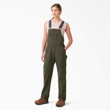 Dickies Women's Relaxed Fit Bib Overalls - Rinsed Moss Green Size XS (FB206)