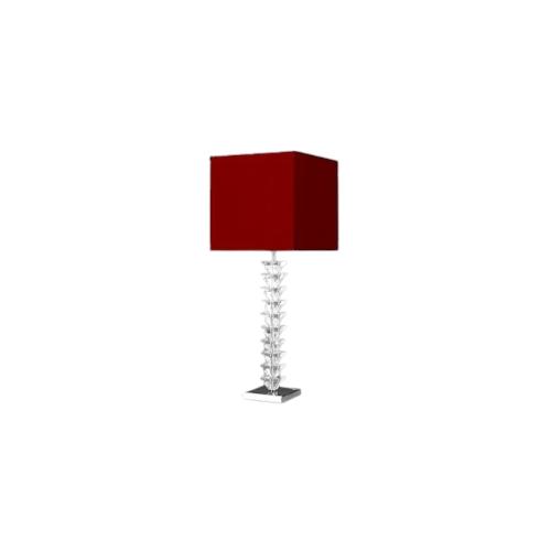 Tischleuchte PYRAMIDS rot, kristall klar, H:51cm, mit Leuchmittel