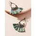 Anthropologie Jewelry | Anthropologie Festive Green Fringe Drop Dangle Earrings Christmas New Ye | Color: Green/Silver | Size: Os