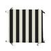 Replacement Ottoman Cushion with Zipper - 24x23 - Box Edge, Canopy Stripe Black/White Sunbrella - Ballard Designs Canopy Stripe Black/White Sunbrella - Ballard Designs