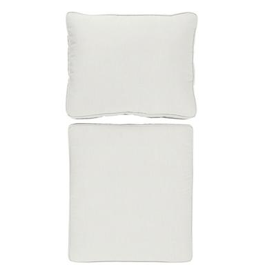 Replacement Seat and Back Cushion Set with Zipper - 25x47.5 - Box Edge, Canvas White Sunbrella - Ballard Designs