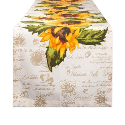 Rustic Sunflowers Printed Table Runner 14x108 by DII in Yellow