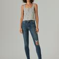 Lucky Brand Mid Rise Ava Skinny Destruct - Women's Pants Denim Skinny Jeans in Hatton Cross Ct, Size 24 x 29