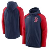 Men's Nike Navy/Red Boston Red Sox Authentic Collection Performance Raglan Full-Zip Hoodie