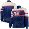 Men's Mitchell & Ness Royal/Orange New York Mets Big Tall Coaches Satin Full-Snap Jacket
