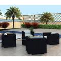 Wade Logan® Suffern 5 Piece Sunbrella Multiple Chairs Seating Group w/ Cushions Synthetic Wicker/All - Weather Wicker/Wicker/Rattan | Outdoor Furniture | Wayfair