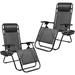 Arlmont & Co. 2 Piece Reclining Zero Gravity Chair Metal in Gray/Black | 50 H x 24 W x 30 D in | Wayfair 2E8DC9C43229437AA3BBC7066340FC17