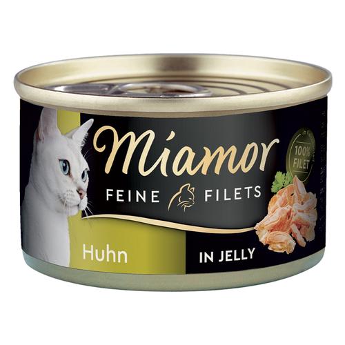 24 x 100g Feine Filets Huhn in Jelly Miamor Katzenfutter nass