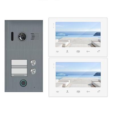 Fingerprint Video Türklingel Türsprechanlage Bluetooth BX2F Anthrazit 2-Familienhaus und 2x Monitor BX7 - 2 Draht Technik 170 Grad Winkelkamera