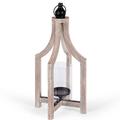 Gerson 45853 - 16" Wood Lantern with Glass Tube