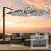 AOOLIMICS 11 ft. Solar LED Patio Offset Cantilever Umbrella With Base