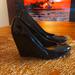 Jessica Simpson Shoes | Jessica Simpson Black Patent Leather Wedges 4" Heel! | Color: Black | Size: 8