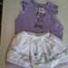 Disney Matching Sets | Disney Matching Set Baby Girl | Color: Cream/Purple | Size: 18-24mb
