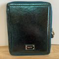 Nine West Accessories | Nine West Emerald Green Metallic Snakeskin Zip Ipad Cover | Color: Green/Silver | Size: Os