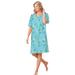 Plus Size Women's Short-Sleeve Sleepshirt by Dreams & Co. in Aqua Mint Dragonfly (Size 5X/6X)