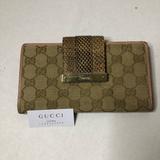 Gucci Bags | Gucci Authentic Vintage Gg Link Canvas/Leather Long Wallet Tan Gold Hardware | Color: Tan | Size: Os