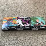 Disney Other | Disney 3set 500 Pc Puzzle Set New In Box | Color: Black | Size: Os