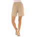 Plus Size Women's Soft Knit Short by Roaman's in New Khaki (Size 6X)