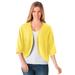 Plus Size Women's Rib Trim Cardigan Shrug by Woman Within in Primrose Yellow (Size M) Sweater
