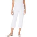 Plus Size Women's The Hassle-Free Soft Knit Capri by Woman Within in White (Size 32 W)