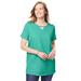 Plus Size Women's Perfect Short-Sleeve Keyhole Tee by Woman Within in Pretty Jade (Size 22/24) Shirt
