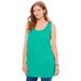 Plus Size Women's Perfect Sleeveless Shirred U-Neck Tunic by Woman Within in Pretty Jade (Size 34/36)