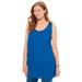 Plus Size Women's Perfect Sleeveless Shirred U-Neck Tunic by Woman Within in Bright Cobalt (Size 42/44)