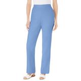 Plus Size Women's Straight Leg Linen Pant by Woman Within in French Blue (Size 36 W)