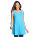 Plus Size Women's Sleeveless Fit-And-Flare Tunic Top by Woman Within in Paradise Blue (Size 18/20)