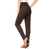 Plus Size Women's Skinny-Leg Comfort Stretch Jean by Denim 24/7 in Chocolate (Size 36 T) Elastic Waist Jegging