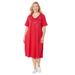 Plus Size Women's Mayfair Park A-line Dress by Catherines in Red Star Falling (Size 2X)