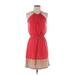 City Triangles Casual Dress - Mini Halter Sleeveless: Red Solid Dresses - Women's Size Small