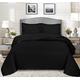 B&B Quilted Bedspread Throw 100% Cotton Filling Reversible Embossed Comforter Set - 3 Pieces Bedding Set include 1 Bedspread + 2 Pillow Shams (Black, Single)