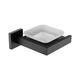 YYDS Matt Soap Box Bathroom Soap Dish Glass Dish Frosted Square Shower Soap Holder Lavatory Glass Soap Storage Tray With Black Holder