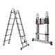 3.8M Telescopic Ladders, Stainless Steel Telescoping Loft Ladder, Multi-Purpose Extension Ladder Max Load 150kg/330lb, Great for Decorating, Painting, Home DIY