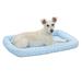 MidWest Homes for Pets Deluxe Fashion Bolster Pet Bed Faux Leather/Polyester in Blue | 3 H x 30 W in | Wayfair 40230-PB