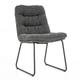 Chaise moderne rembourrée en tissu matelassé gris anthracite