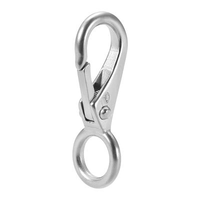 Fixed Eye Hook,304 Stainless Steel 0# Carabiner Lock Boat Clip Hook 54mm Length - Silver Tone - 0# 54mm 1Pcs