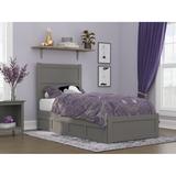 NoHo Twin XL Bed with 2 Drawers in Grey