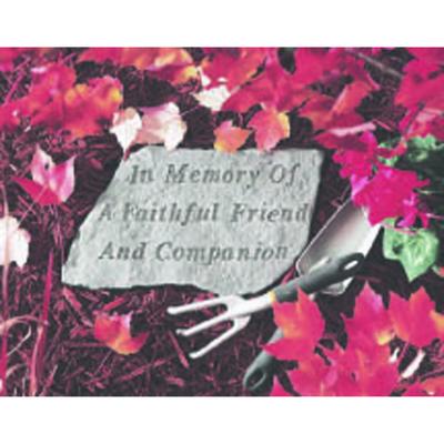 In Memory of A Faithful Friend Garden Memorial Accent Stone by Kay Berry in Grey