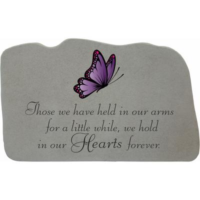 Those We Have Held Butterfly Garden Memorial Accent Stone by Kay Berry in Grey