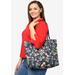 Plus Size Women's Disney Minnie Mouse Tote Bag Floral All-Over Print Rope Handles by Disney in Black