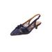 Extra Wide Width Women's The Poppy Slingback by Comfortview in Navy (Size 7 1/2 WW)